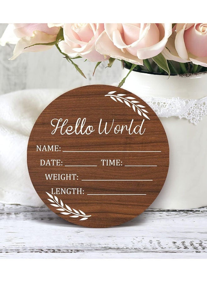 2 PCS Baby Announcement Sign, Hello World Newborn Signs, Baby Name Sign, Birth Announcement Signs For Photo Prop, Nursery Decor - Image 4